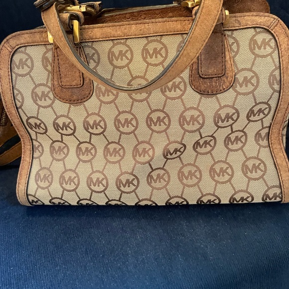 BEAUTIFUL VINTAGE MICHAEL KORS HANDBAG SUEDE LEATHER TRIM - Picture 2 of 14